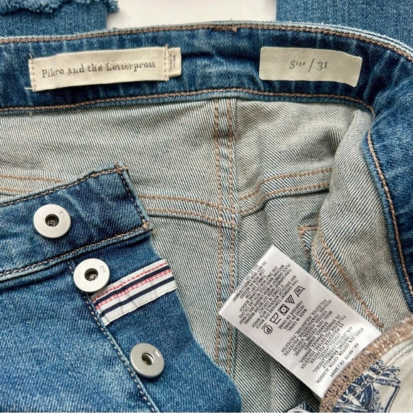 Anthropologie Pilcro High Rise Sequined Flared Jeans Light Wash High Waist Sz 31 - Picture 10 of 11